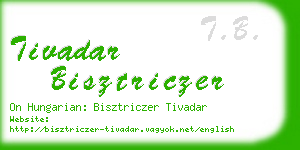 tivadar bisztriczer business card